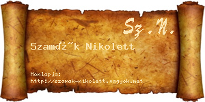 Szamák Nikolett névjegykártya